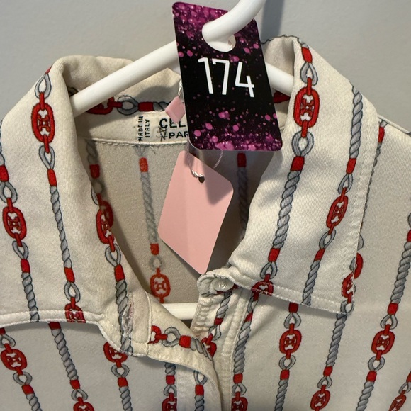 💋 Celine Patterned Button-Up Shirt 174 - Picture 6 of 6